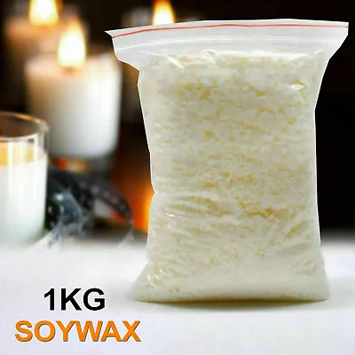 £9.99 • Buy 1kg Soy Soya Wax Flakes 100% Pure Clean Natural Burning Candle Making No Soot UK