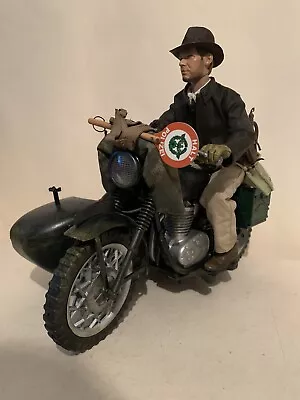 1/6 Scale Indiana Jones Figure With Motorcycle And Side Cart The Last Crusade • £100