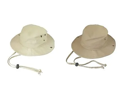£12.95 • Buy Mens / Ladies Aussie Style Outback Bush Hat With Chin Cord Beige Or Stone