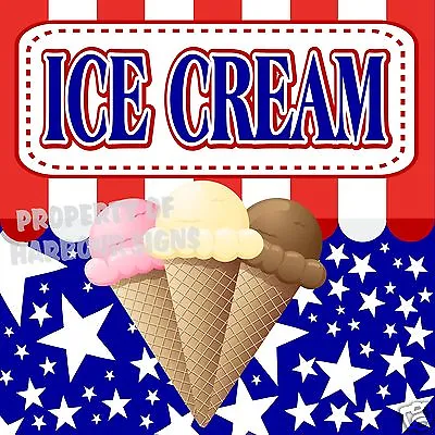 Ice Cream 14  Decal Cones Concession Cart Food Truck Vinyl Sign Sticker • $16.95