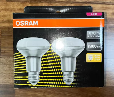 2pk Osram LED Outdoor Spot Light 9.1W (100W) R80 670 Lumen Warm White E27 Bulb • $21.50