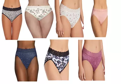 3 Pack Vanity Fair Womens Flattering Lace Hi-Cut Panties 13280 Assorted Prints • $21