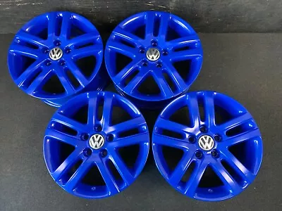 (4) VW Volkswagen Jetta Gloss Blue Powder Coat Wheels Rims + Caps 16  Hol.69812 • $795