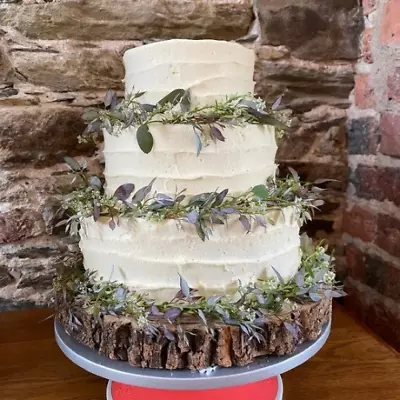 £34.99 • Buy Natural Wood Log Slice Tree Bark Rustic Wedding Table Centerpiece Cake Stand