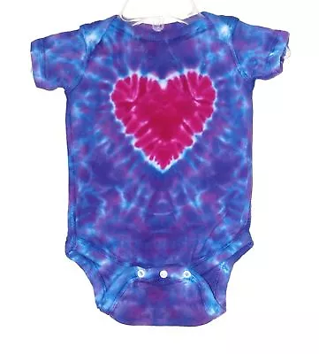 Baby TIE DYE Purple Heart Infant Creeper Hippie NB 6 12 18 24 Month Love Art • $37.61