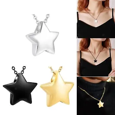 Small Star Urn Necklace Memorial Pendant Keepsake Urn Holder Ash Pendant Locket • £8.64