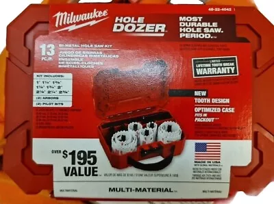 *NEW* - Milwaukee Hole Saw Set Dozer Bi-Metal Durable (13pcs) - (49-22-4042) • $69.99