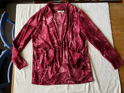 Minkpink Mink Pink Velvet Cut Out Paisley Jacket Open Cardigan Pockets 10 12 14 • $21.48