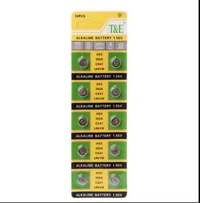 10 X LR41 192 392 1.5v Alkaline Coin Batteries Button Cell AG3 Watch Battery New • £1.85