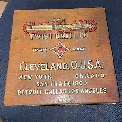 Vintage Cleveland Twist Drill  Wood Case With Bits Advertising • $149.99