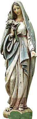 Blessed Virgin Mary Mother Madonna Lilies Garden Statue • $52.87