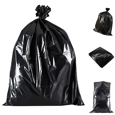 New Black Heavy Duty Refuse Sacks Waste Bin Liners Rubbish Garden Cleaning Bags • £8.98