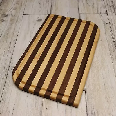 Handmade Solid Wood Cutting Board 10x16 Walnut & Maple Wood Inlay Cheese Board • $37.99