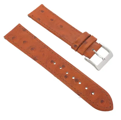 Genuine Leather Quality Tan Brown Ostrich Grain Watch Strap 18mm 20mm 22mm • £7.95