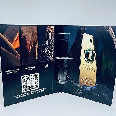 Paco Rabanne 1 Million Golden Oud Parfum Intense Sample 1.5ml/0.05oz New Release • $11.95