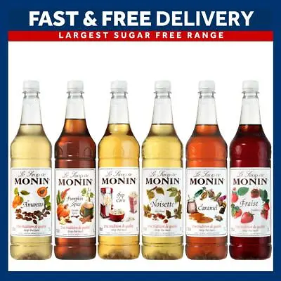 Monin 1L Syrups Multiple Flavours For Coffee And Cocktails - As Used By Costa • £4.99