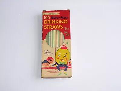 Vintage Antique Sweetheart Mother Goose Drinking Straws - Full Box • $14.99