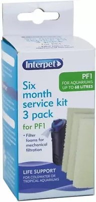 Interpet Replacement Plain Foams For The PF1 Power Filter 6 Month 3 Pieces • £7.25