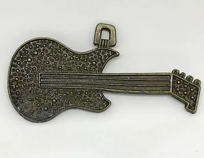 Vintage Jewelry BASS GUITAR PENDANT For Necklace Bronze Finish Rock Music Metal • $4.50