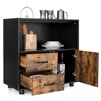 2-Door Kitchen Storage Bar Cabinet Buffet Sideboard W/ Wine Rack & Glass Holder • $104.99