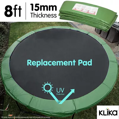 GREEN 8ft REPLACEMENT REINFORCED OUTDOOR ROUND TRAMPOLINE SPRING PAD COVER • $65