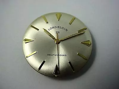 Lord Elgin 25 Selfwinding Pearl Vintage 27.73mm Watch Dial Hands Gold Markers • $49