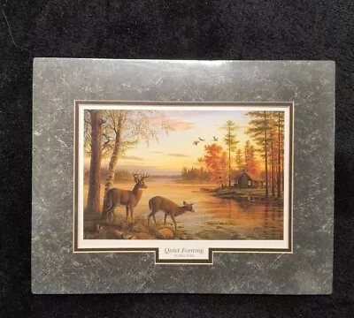 Mary Pettis Quiet Evening Whitetail Deer  Log Cabin Matted Print Ready To Frame • $7.16