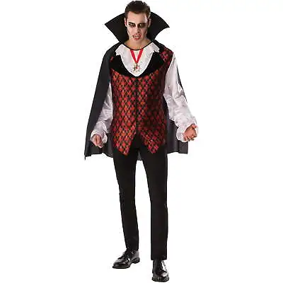 Way To Celebrate Mens Shirt Cape Medallion Vampire Halloween Costume: XL 40/42 • $16.99