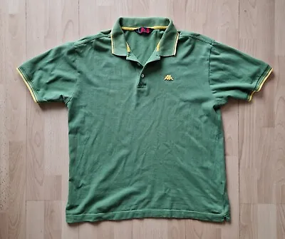 Men's XL Green/Yellow Robe Di Kappa Polo Shirt Good Condition 80s Casual!  • £6