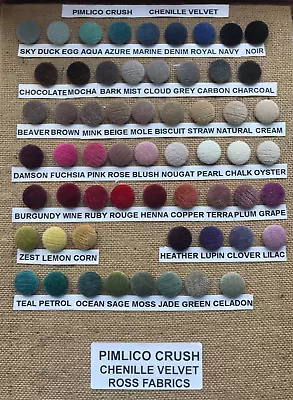 £1.85 • Buy Pimlico Crush Chenille Velvet Fabric Wire Loop Back Upholstery Button Samples X2