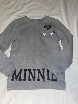 Girls 7-8 Years Grey Minnie Mouse Themed Jumper Tesco • £0.99