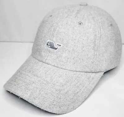 Vineyard Vines Gray Whale Logo Adjustable Leather Strapback Wool Blend Hat Cap • $19.99