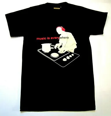 £15.99 • Buy Music Is Everywhere Headphone DJ Chef/Cook Graphic-Banksy Inspired Men's T-Shirt