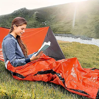 Portable Lightweight Emergency Sleeping Bag Blanket Tent - Thermal Bivy Sack F • $27.69