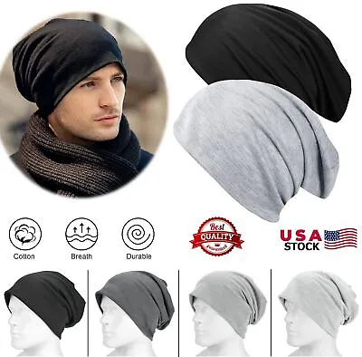 Winter Casual Beanie Cap Men Cotton Blended Warm Hat Hat Slouch Women Cap Hat US • $7.73