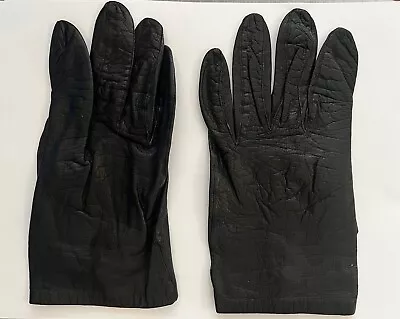 Vintage Aris Of Paris Black Size 8 Read Kid Silk Lined Gloves Made In France • $20