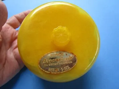 Vintage NEW Yellow Ponds Dreamflower Dusting Powder W/ Puff 5oz Never Used NICE • $35