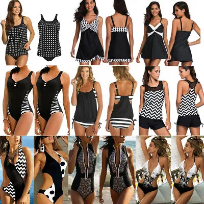 £17.57 • Buy Womens Tummy Control Tankini Bikini Set Ladies Monokini Padded Swimsuit Swimwear