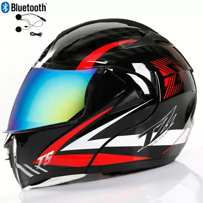 DOT Motorcycle Helmets Bluetooth Full Face ATV Dirt Bike On Road Flip Up Helmet • $85.81