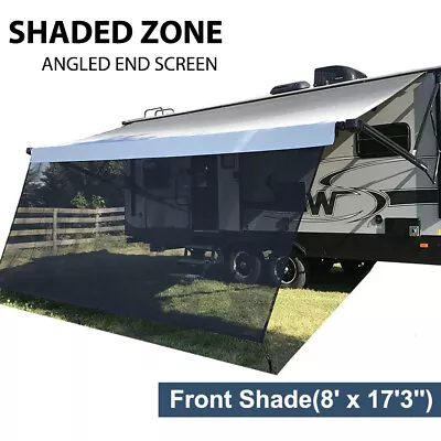 RV Awning Privacy Screen 8'x17'3'' W/ Zipper Trailer Camper Sunshade Replacement • $80.36