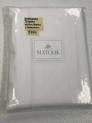 Matouk Bergamo Flat Sheet King 114 L X 112 W White Preowned W/defect • $149.99