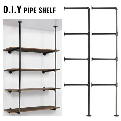 Wall Mount Industrial Retro Iron Pipe Shelf Hung Bracket DIY Storage Bookshelf • $32.39