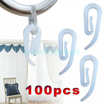 50/100 Nylon Curtain Gather Hooks  Pleat Lace  Pencil Plastic Boat Caravan Campe • $16.80