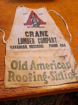 Vintage Crane Lumber Nail Apron Savannah MO Old American Roofing Siding • $35