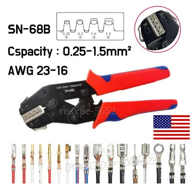 SN-68B Crimping Plier Crimper Tool 0.25-1.5mm² For DupontTEJSTMolex Terminal • $23.59