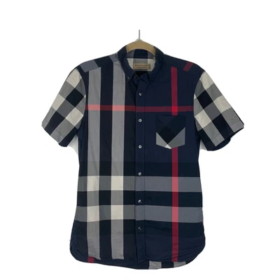 £85 • Buy Navy Burberry Thornaby House (Nova) Check Cotton Blend Shirt
