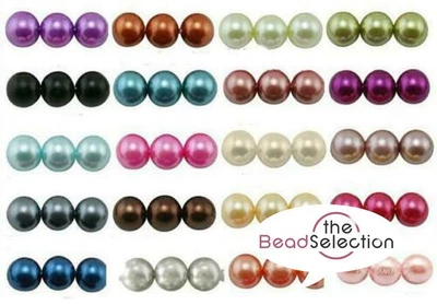 £2.29 • Buy BUY ANY 6 PAY FOR 3 GLASS PEARL BEADS ROUND 200x4mm 100x6mm 50x8mm 25x10mm