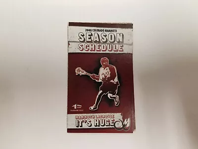 Colorado Mammoth 2009 Pro Lacrosse Pocket Schedule - Dick's Sporting Goods • $2.09