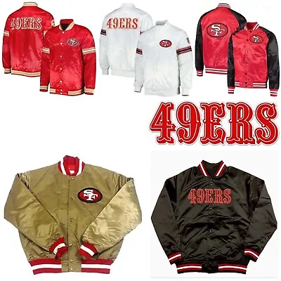 Men's San Francisco 49ers Bomber Style Satin Lettermen Varsity Jacket • $69.99