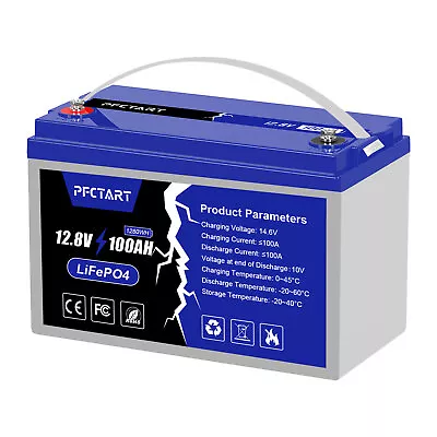 12V 100Ah LiFePO4 Lithium Battery 4000 Deep Cycles Built-in BMS RV Solar Marine • $268